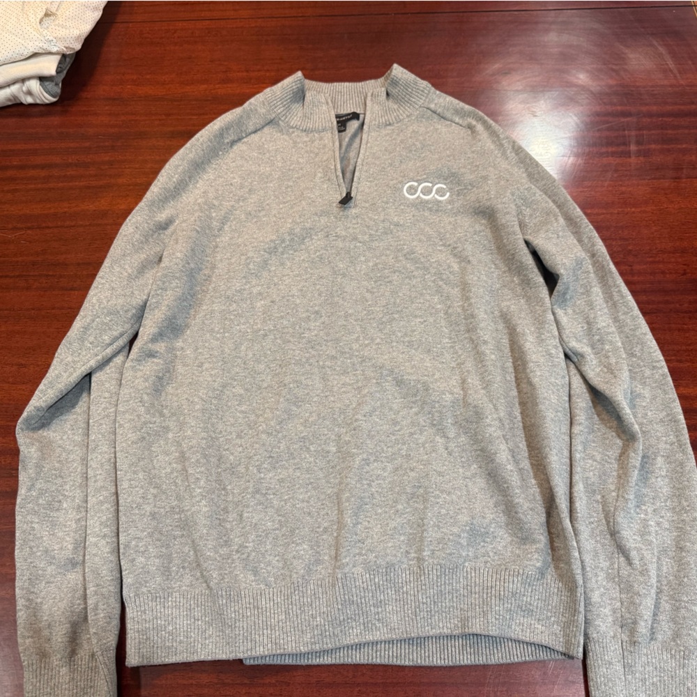 CCC Men's Gray Zip-Up Sweater